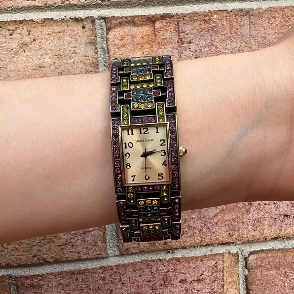 Heidi Daus Art Deco Swarovski Crystal Watch